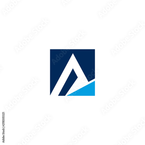 Abstract Letter A Logo Design inside a Square