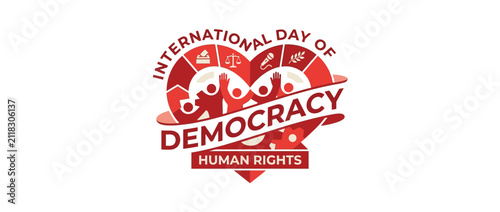 International Day of Democracy and Human Rights Heart Logo