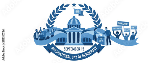People Celebrate Democracy with Voting and Signs