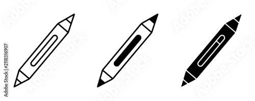 Принти на полотні Pencil Icons Set, Drawing Tools, Writing Instruments, Graphic Design Elements, C