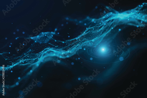 Abstract data network technology futuristic glowing lines vector