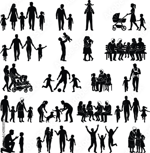 Family Silhouettes Collection Set