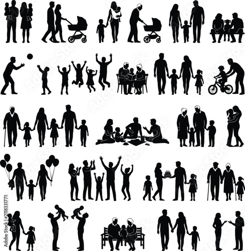 Family Silhouettes Collection Set