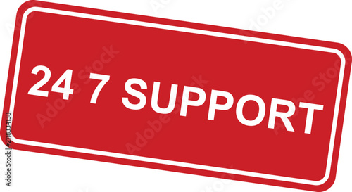 Professional twenty four seven customer support stamp design graphic element