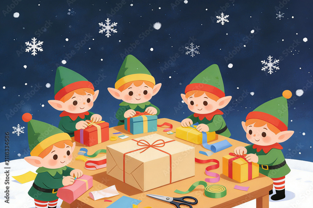 Naklejka premium kids with gifts