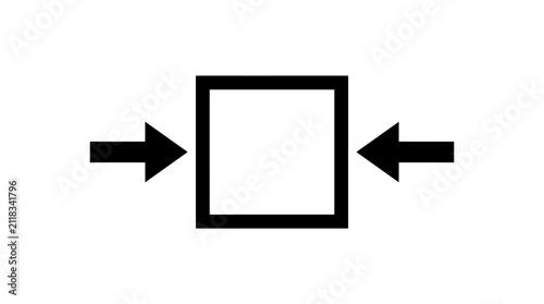 Foto Mechanical Clamping Point Packaging Symbol With Arrows For Safe Cargo Handling I