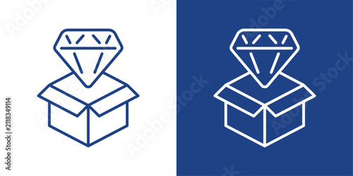 Obraz na plátne Wealth Management Blue And White Icon Style Collection