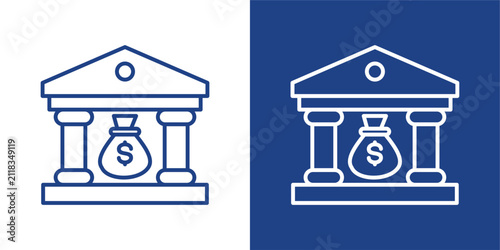 Capital Management Blue And White Icon Style Collection