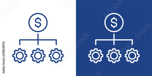 Фотография Asset Allocation Blue And White Icon Style Collection