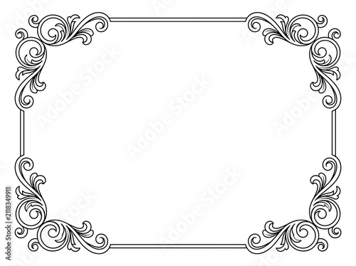 Принти на полотні Elegant ornate frame border design