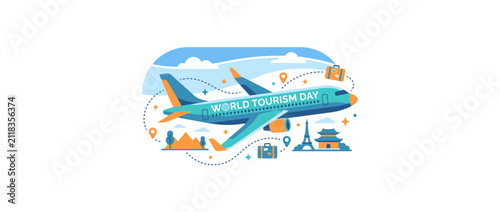 Airplane Travel Around the World Celebration