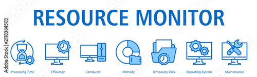 Resource Monitor Web Banner web banner icon vector illustration