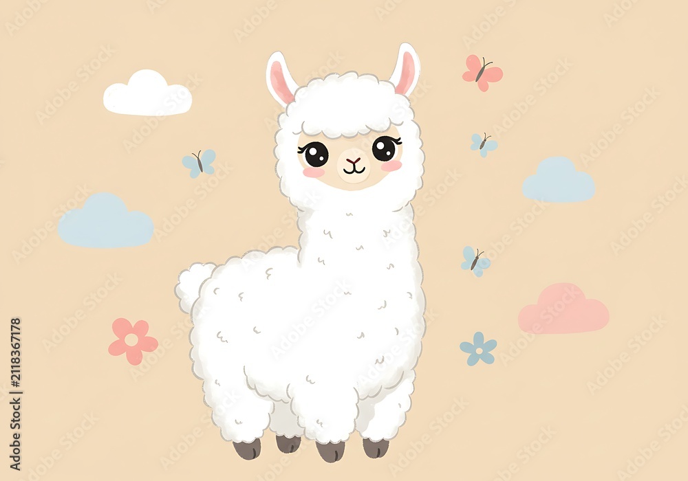 Naklejka premium Cloud Nine Alpaca