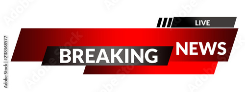 Professional TV News Lower Third Breaking News Template Transparent PNG, Glossy Red Breaking News Headline Banner Overlay for Live Broadcast PNG