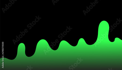 A vibrant green liquid substance with a wavy top edge rises against a solid black background creating a striking and modern visual contrast