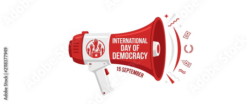 Megaphone announcing International Day of Democracy