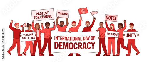 Diverse People Rally for Democracy and Change