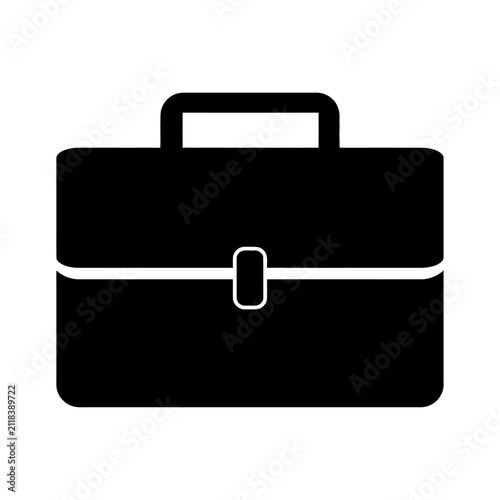 Business briefcase solid vector icon isolated on white background