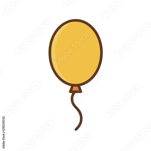 Yellow balloon with string