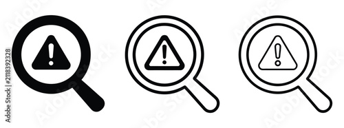 Finding Problem Icon Silhouette Vector Outline and Line Art Suitable for Bug Detection, Quality Control, Problem Analysis, and User Interface Design