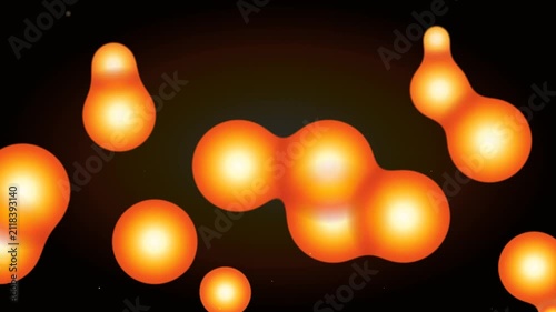 Abstract Orange Glowing Liquid Metaball Animation
