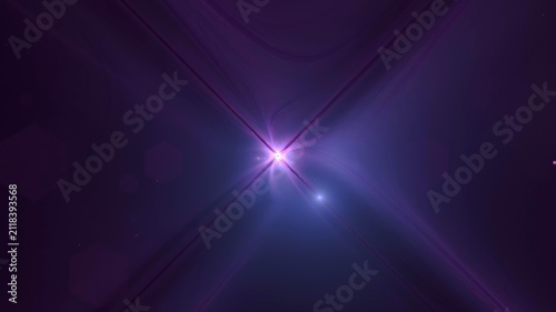 Illustration created as a 3D render without generative AI, abstract futuristic light burst with geometric particles and radiant energy background