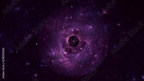 Illustration created as a 3D render without generative AI, abstract futuristic light burst with geometric particles and radiant energy background