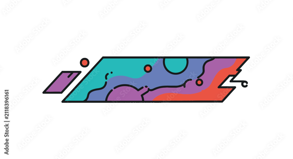 Obraz premium Colorful abstract shape design element.