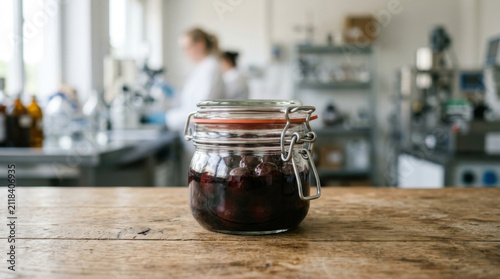 Glass jar food packaging hermetic seal seal integrity airtight container storage jar dark jam preserving kitchen laboratory shelf life container