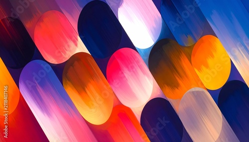 Vibrant Abstract Oval Shapes Dynamic Movement