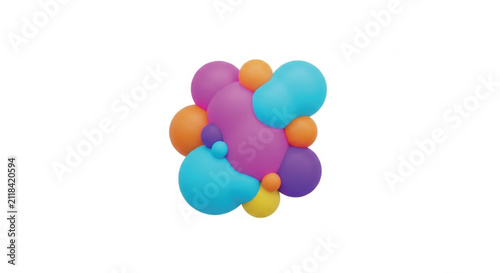 Abstract Colorful Rounded Shapes on White Background - Modern Design Elements