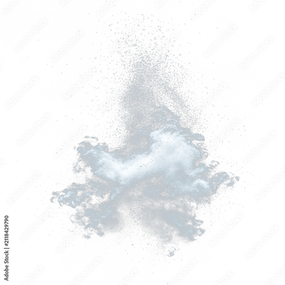 Obraz premium A cloud-like, swirling explosion of white against a black background
