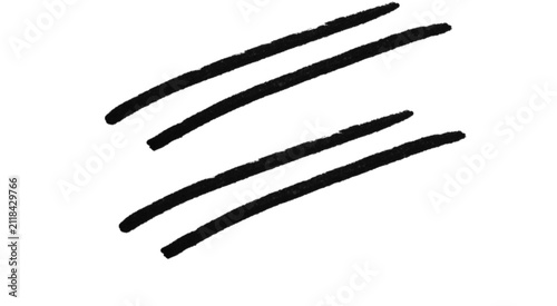 Fotografie Thick Diagonal Parallel Scribble Brush Strokes Set
