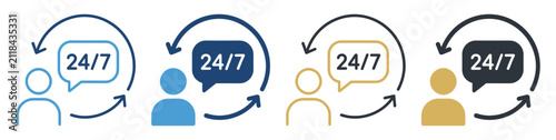 customer support chat exchange icon set on transparent background