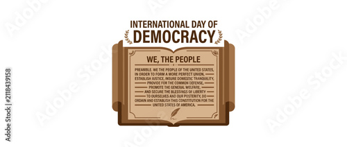 International Day of Democracy Open Book Concept