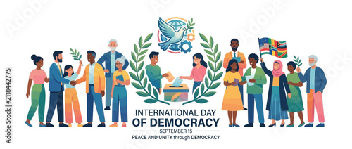 Diverse People Celebrate Democracy and Unity with Voting