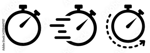 Fotografie timer stopwatch icon collection vector set
