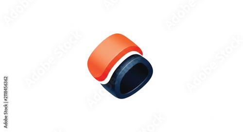 Vibrant Abstract Rounded Shapes with Gradient and Shadows, Modern Design Elements