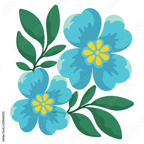 Large Blue Blossom Illustration