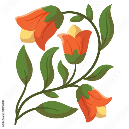 Orange Bell Flower Illustration