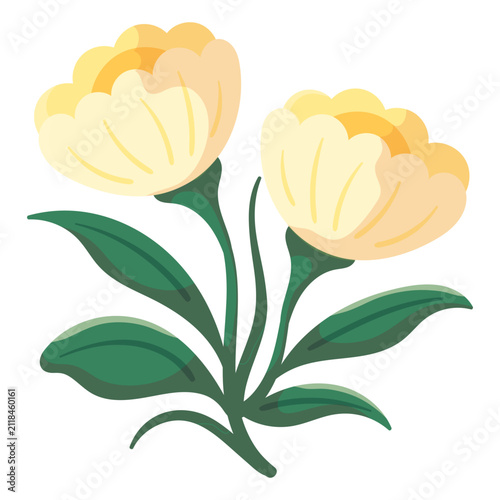 Pale Yellow Tulip Illustration