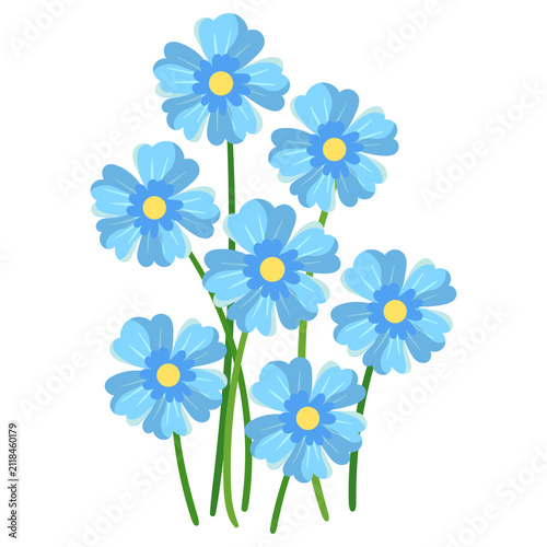Blue Forget Me Not Illustration