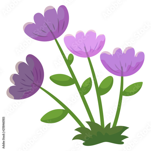 Purple Meadow Blossom Illustration