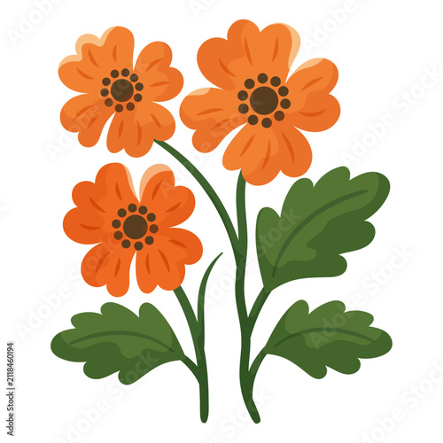 Orange Marigold Bloom Illustration