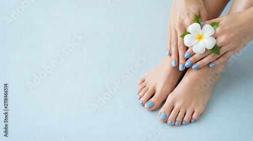 Fresh manicure pedicure feet beauty care