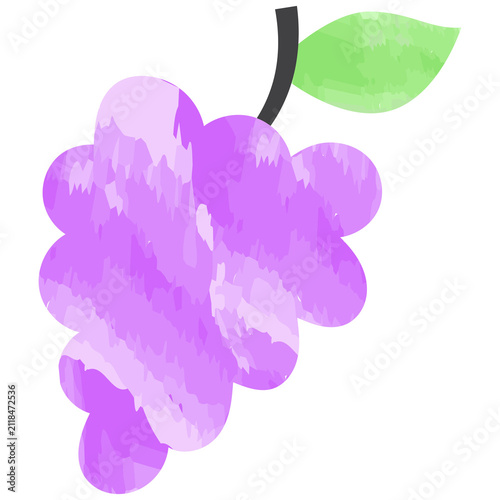 Watercolor Illustration of Purple Grapes