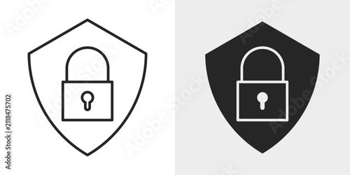 Cyber Shield Lock Icon represents cybersecurity, digital protection, and secure access with an editable outline vector illustration.