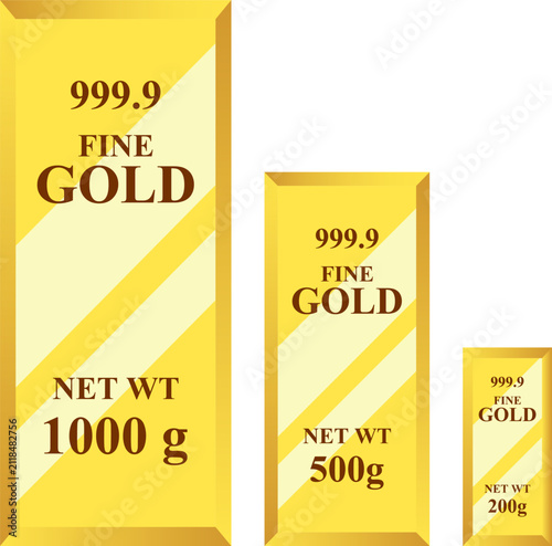 Gold Bar Bundle Collection Investment Bullion Set Isolated on Transparent Background