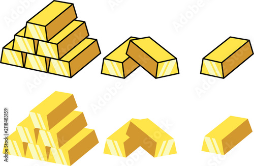 Gold Bar Bundle Collection Investment Bullion Set Isolated on Transparent Background
