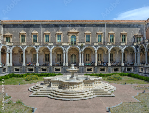 Monastery of San Nicolo l'Arena in Catania, Italy. Benedictine monastery, currently Department of Humanities of the University of Catania.